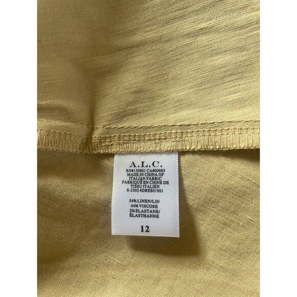 $551 A.L.C. Women's Beige Verona Asymmetric-Hem Midi Fit & Flare Dress Size 12 - Picture 14 of 15